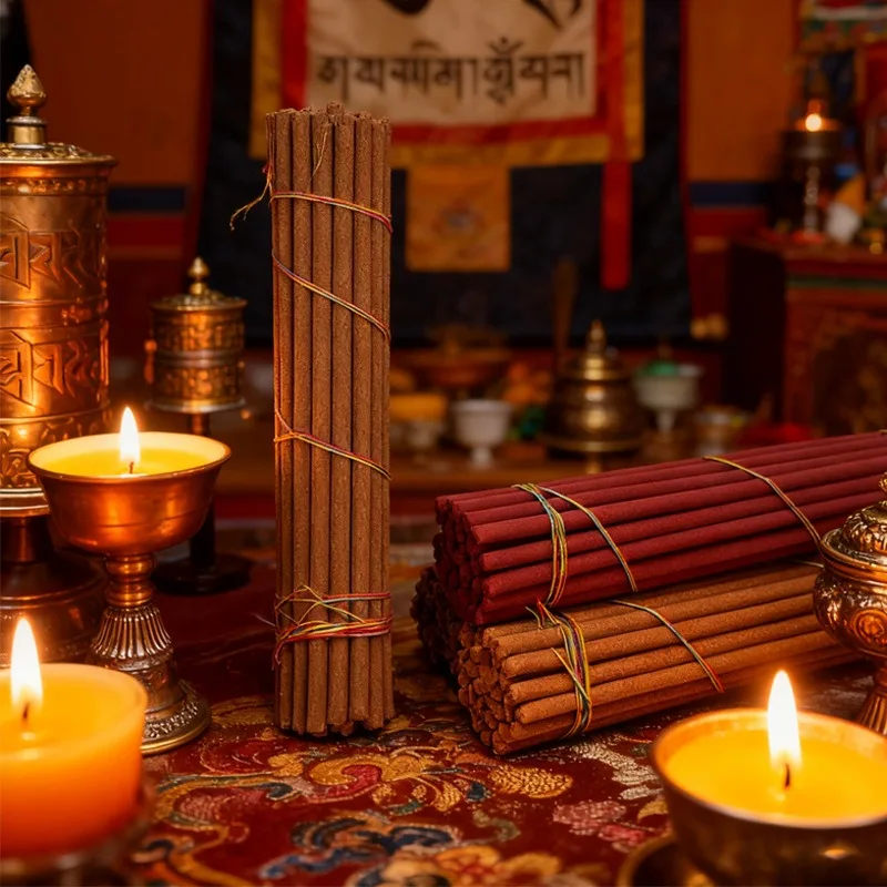 21CM  Natural Tibetan Incense Stick Black/Orange God Wealth Incense Home Temple Worship Buddha Blessing Aromatherapy Joss Stick