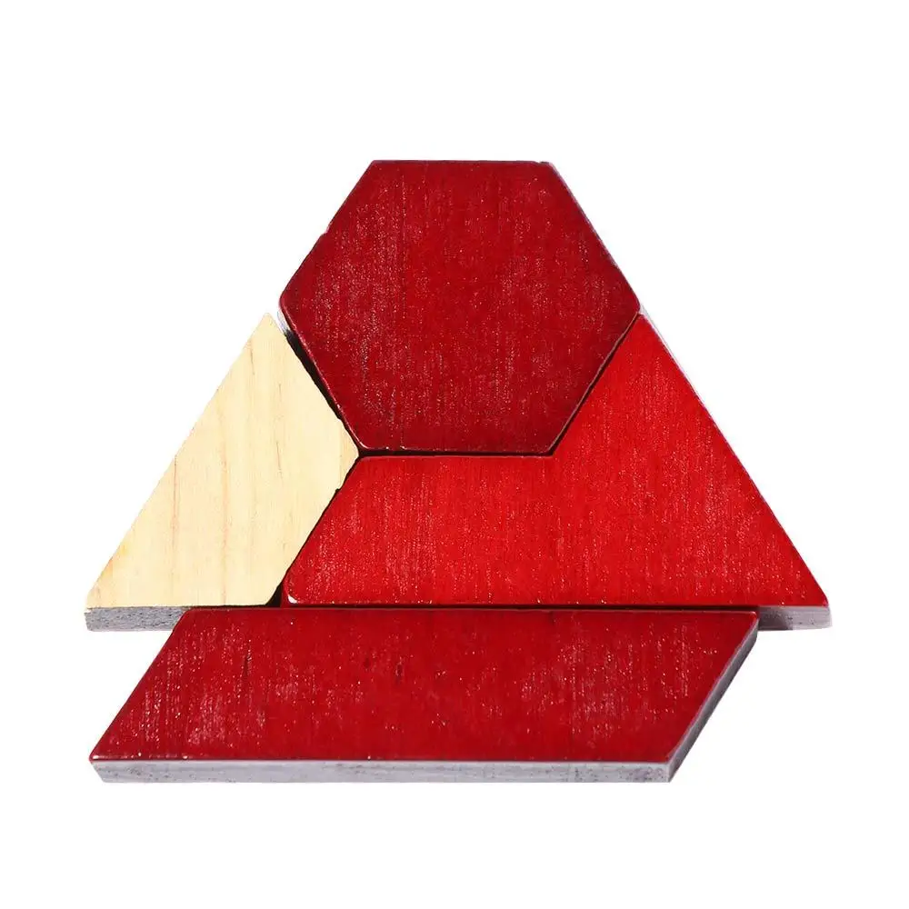 Juego de rompecabezas, juguetes educativos Hexagonal de madera, tablero Tangram, rompecabezas IQ