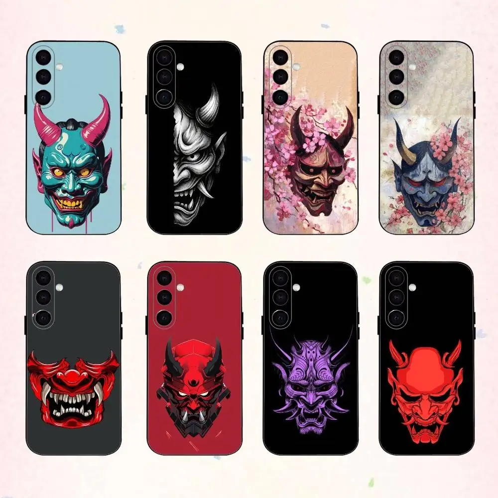 

O-Oni Hannya Mask Spirit phone Case For Samsung Galaxy A73,A72,A71,A70,A53,A52,A51,Others Soft Black Shell
