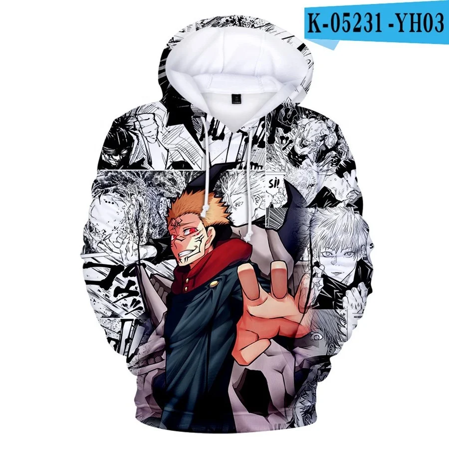 Loose Sweatshirts 3d Printed Anime Jujutsu Kaisen Cartoon Hoodies Kid Unisex Tops Comfortable Autumn Winter Long Sleeve Pullover