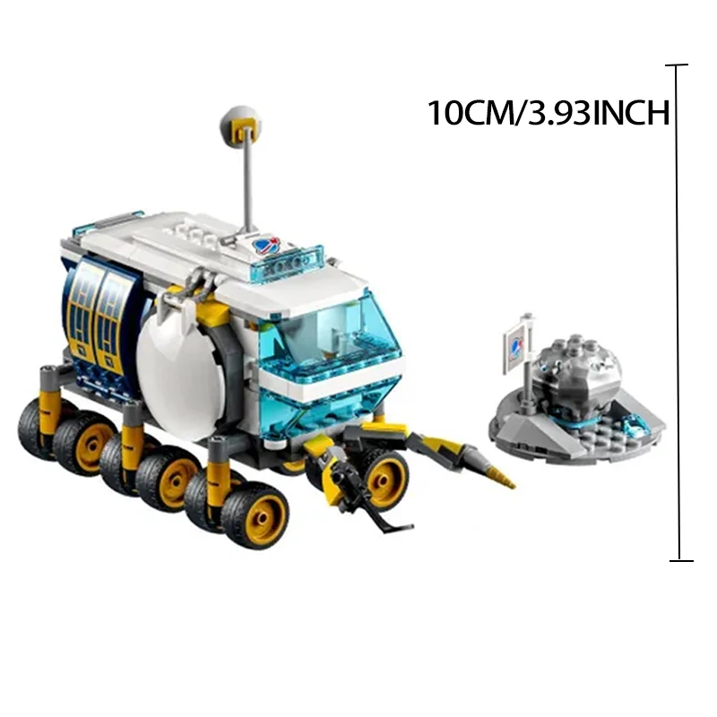 Outer Space The Moon Rover Model Building Blocks Creative City Probe Vehicle Astronaut 60348 Assemble Bricks Kid Toys Adult Gift