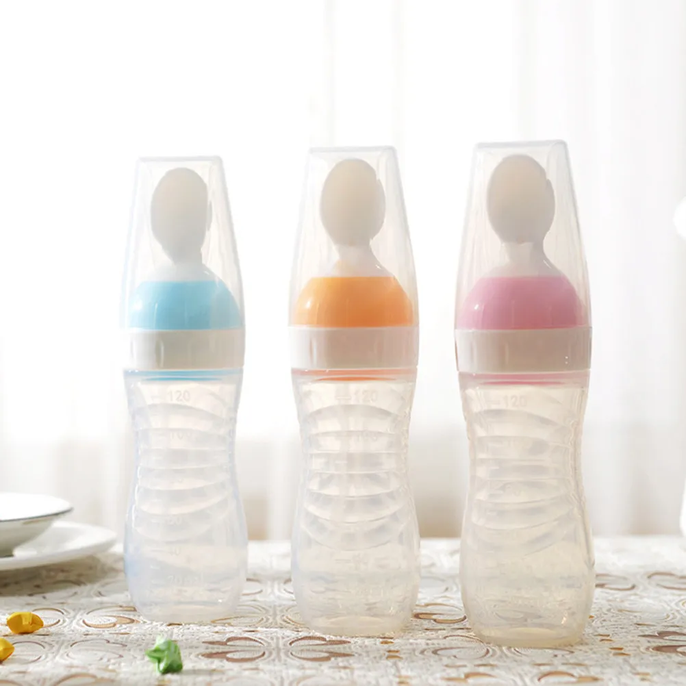 

Silicone Baby Feeding Bottle Food Grade Material Nutrient Absorption Hand Eye Coordination Food Feeder Feeding Bottle