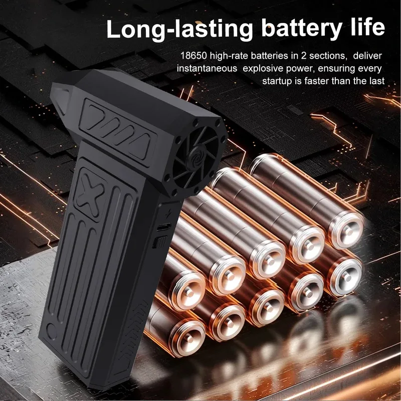 150000 دورة في الدقيقة مروحة عنيفة قوية عالية السرعة المحمولة 8000 مللي أمبير قابلة للشحن 48 متر/الثانية تايفون الرياح نوع C شحن مروحة التخييم #4