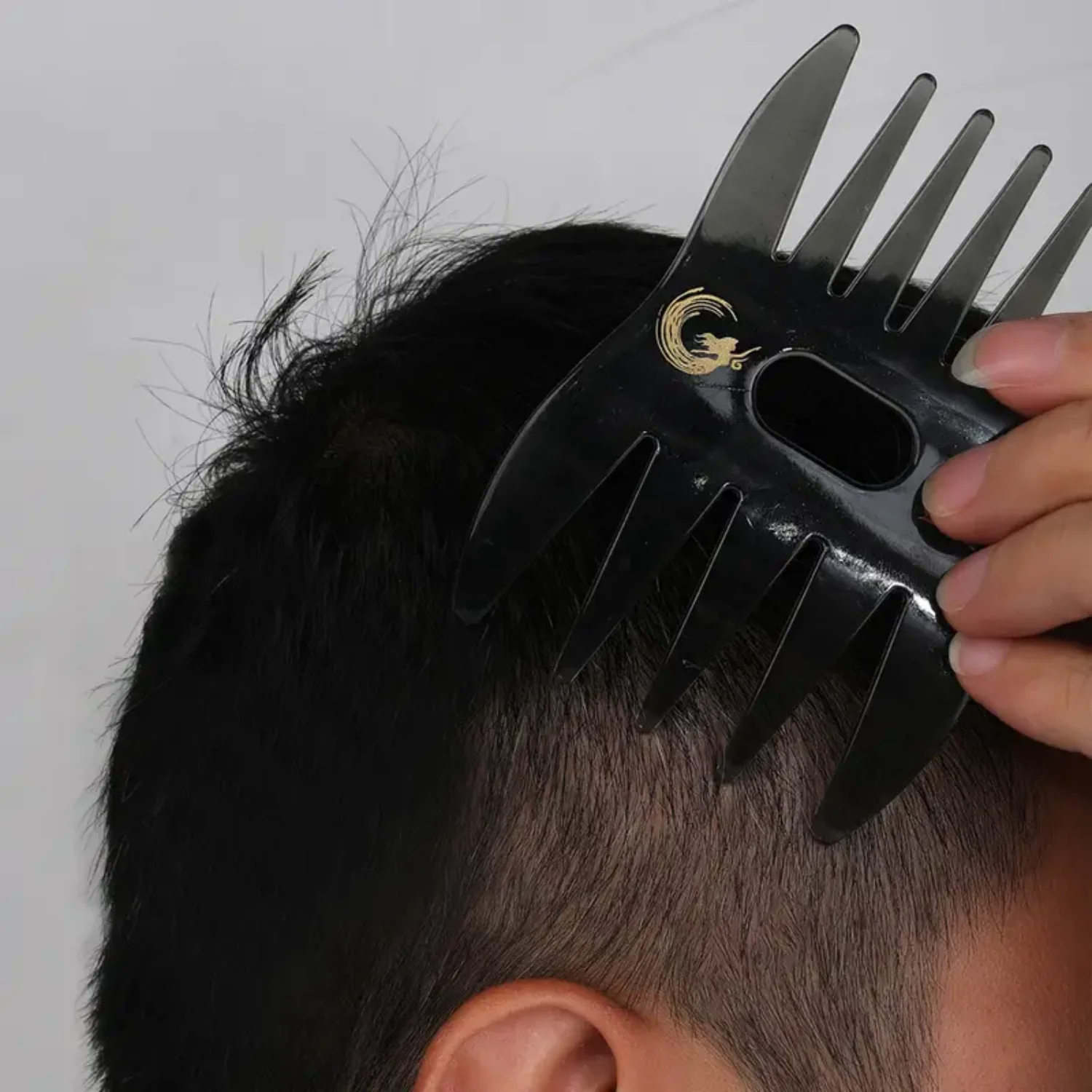 Men's Hair Styling Comb - Wide Teeth Fork Comb for Hair Straightening and Curling - Professional Hairdressing Tool for Oil Head