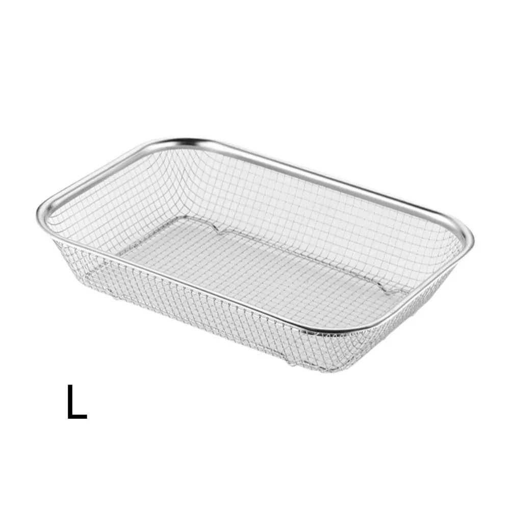 Stainless Steel Mesh Drain Basket Anti-rust Thickened Chopsticks Storage Basket Rectangle Mesh Filtering Sink Colander