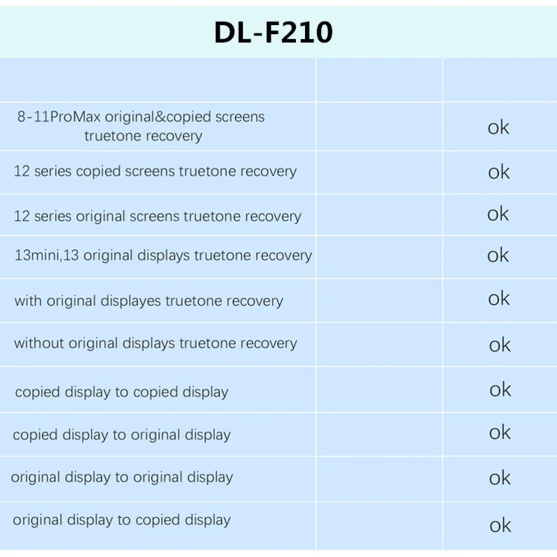 DL F210 True Tone Recovery Programmer For iPhone 8~13/mini XS 11/12 14/14 Plus LCD Original Copy Display Original Color Recovery