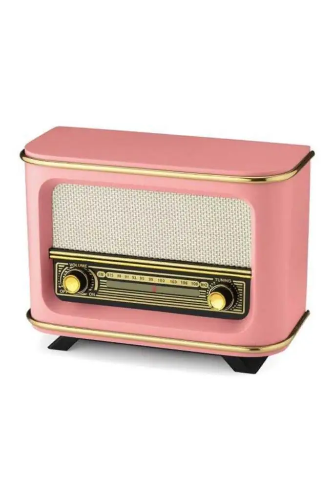 Wooden Rechargable Nostalgic Radio Pink