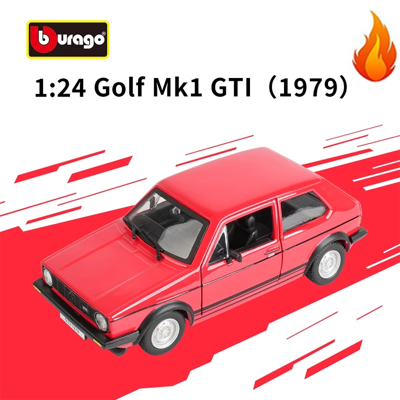 1:24 Bburago vintage car Golf 1979 MKI High precision die casting alloy car model collection decoration Birthday gift