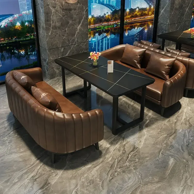 JP Ретро индустриальный стиль барная шея диван кофе западный ресторан зона отдыха обеденный стол и набор стульев