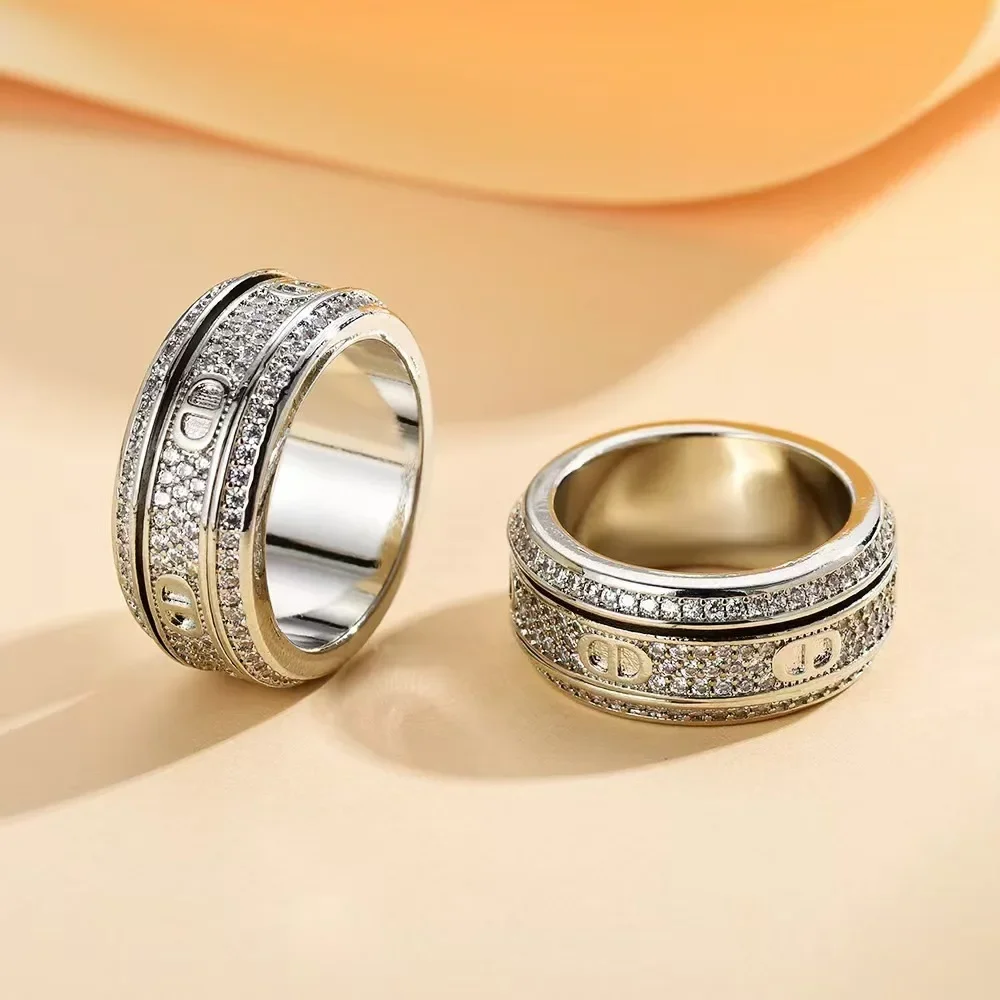 Diamond-Studded Star-Twirling Rings for Couples - Unique