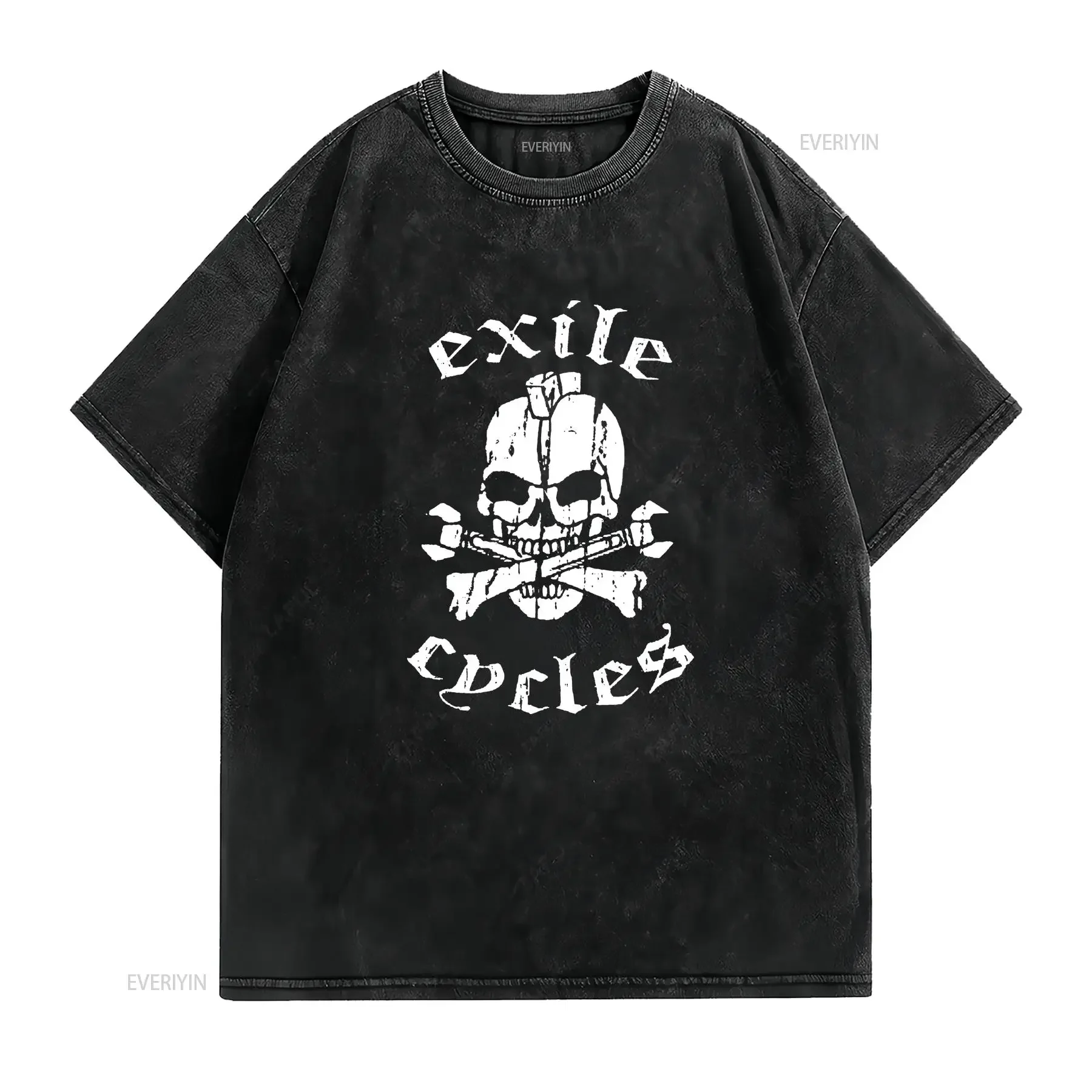 Exile cycles men T Shirt different sizes chopper builder long or short sleeves vintage Washed graphic homme streetwear Slightly