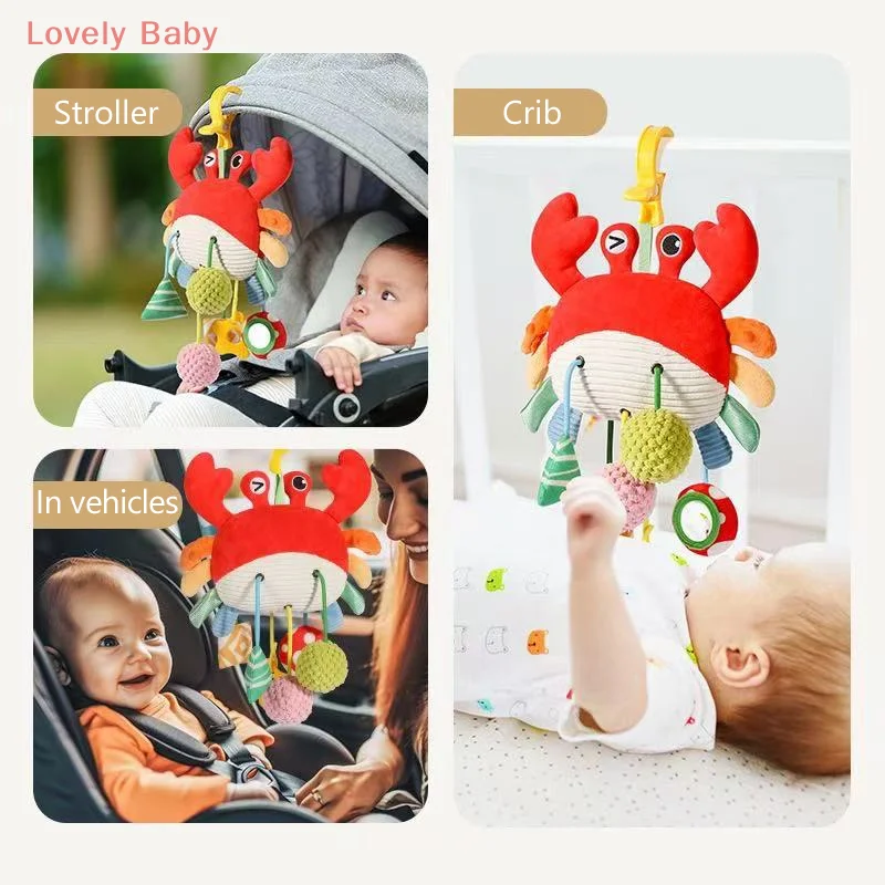 【BBS】Juguete de animación con cordón colgante para cama de bebé, sonajeros para bebé recién nacido, juguetes de cuerda para tirar, juguetes de dibujos animados, juguete educativo Montessori para bebé