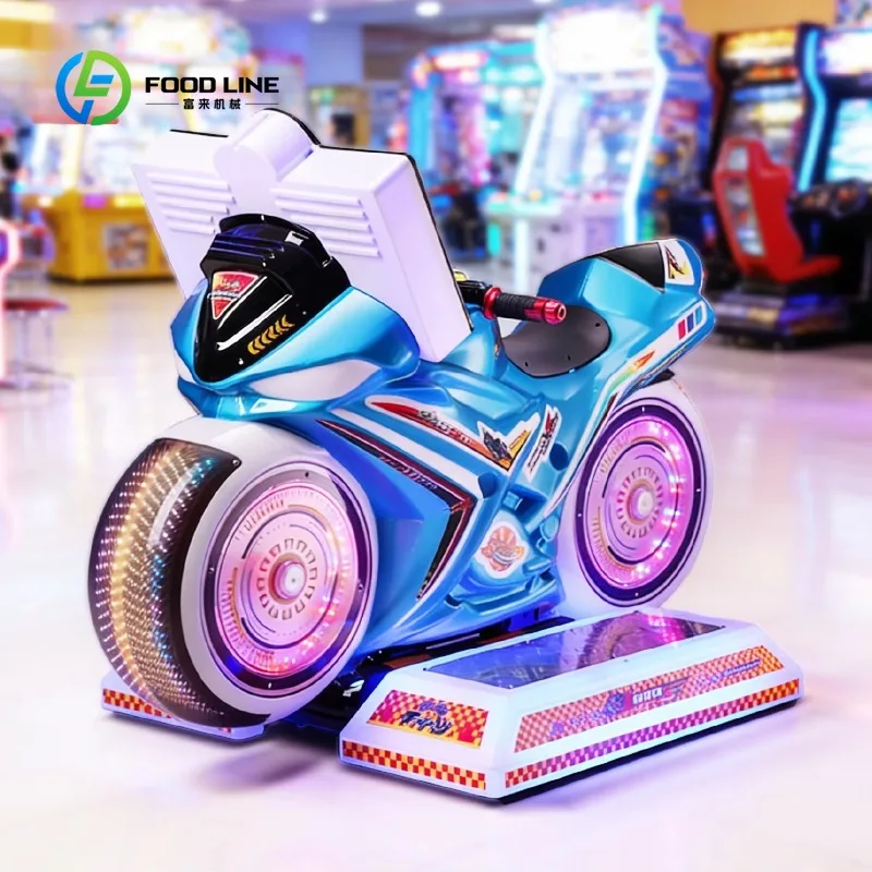Electric Rocking Car Racing Motorcycle New Model Coin Operated Swing Children Arcade Rider Simulator Single Player English