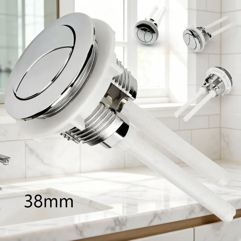 NEW 1Pcs Dual Flush Toilet Push Button, Dual-Control Design, Multi Size 38/48/58mm, Toilet Tank Valve Repair Bathroom Accessory