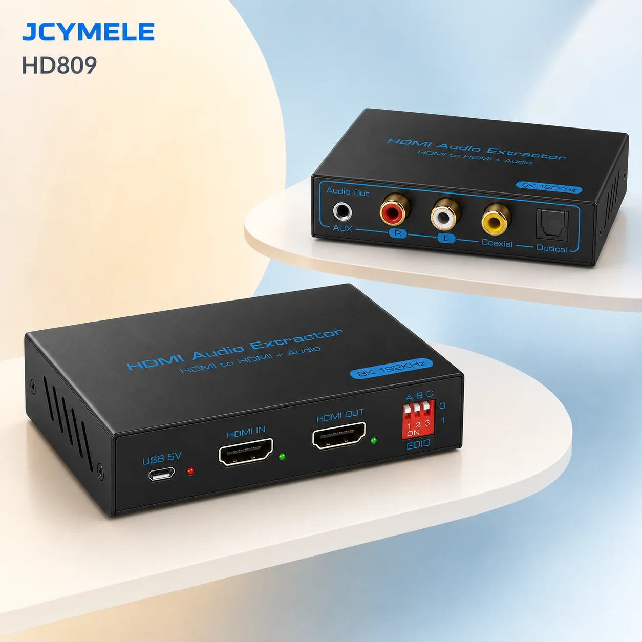HDMI ARC Audio Converter Adapter, Optical/Coaxial/RCA/3.5mm Decoder with DTS/Dolby/AC3/LPCM for TV Soundbar Home Theater JCYMELE