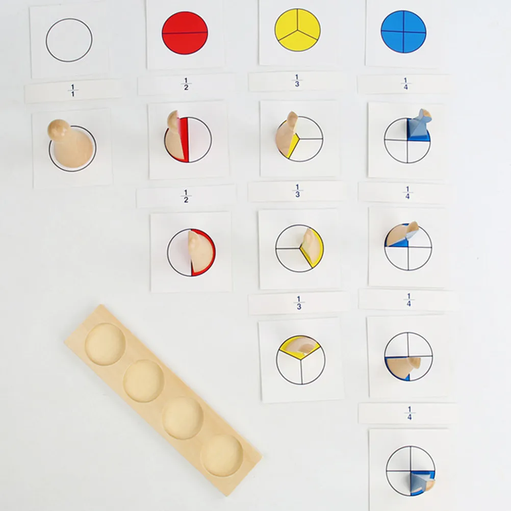 

1Set Wooden Math Fraction Educational Early Childhood Teaching Plaything Kids School Learning Fraction Blocks Children Gift