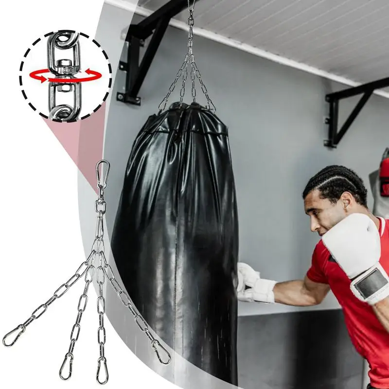 Boxing Chains For Punching Bag Connecting Hook Chain Supports 154 Lbs Punching Bag Hanger Metal Chains With Hooks 360-Degree