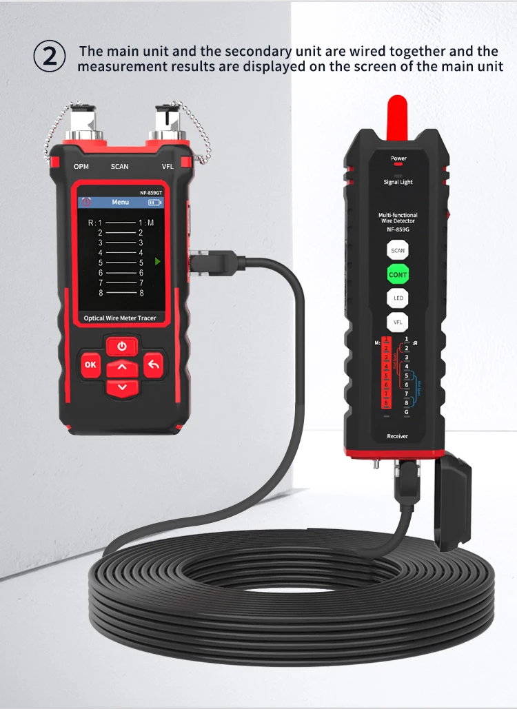 NF-859GT Leitungssucher Netzwerktester Anti-Interferenz Glasfaser-Detektor Optische Leistungsmessung Rotlicht Integrierte Maschine – Detail 6