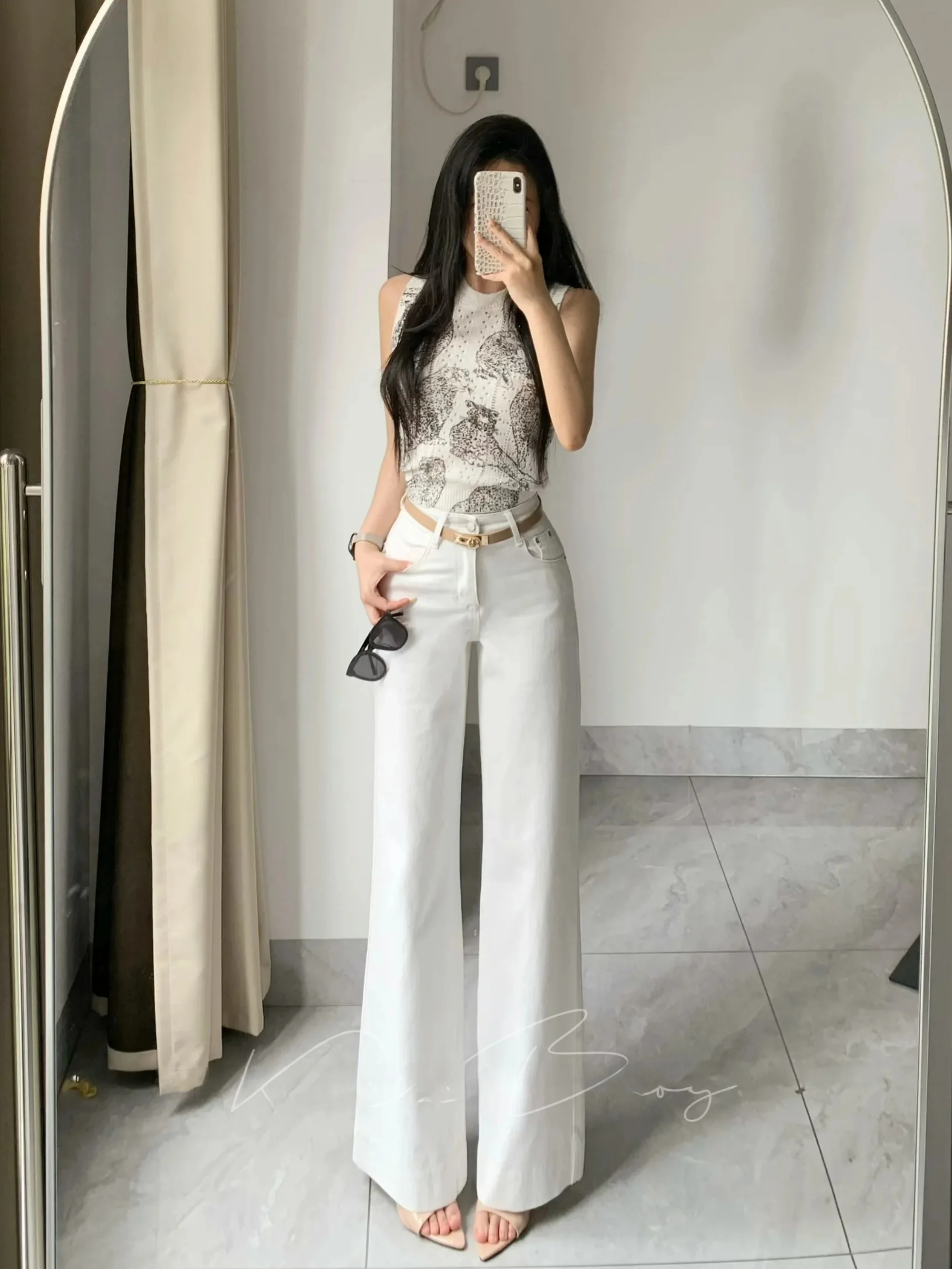 

Elegant Leopard Print Knitted Short Sleeve Vest Top Luxury Style Sleeveless Two-Piece Set Summer Fashion Women's round Neck