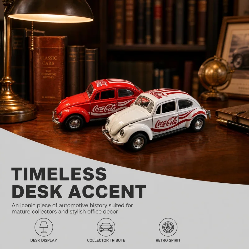 1:32 Retro Classic Beatles Metal Die-Cast Car, Realistic Vintage Vehicle Model, Replica Retro Car Model for Home and Office Desk
