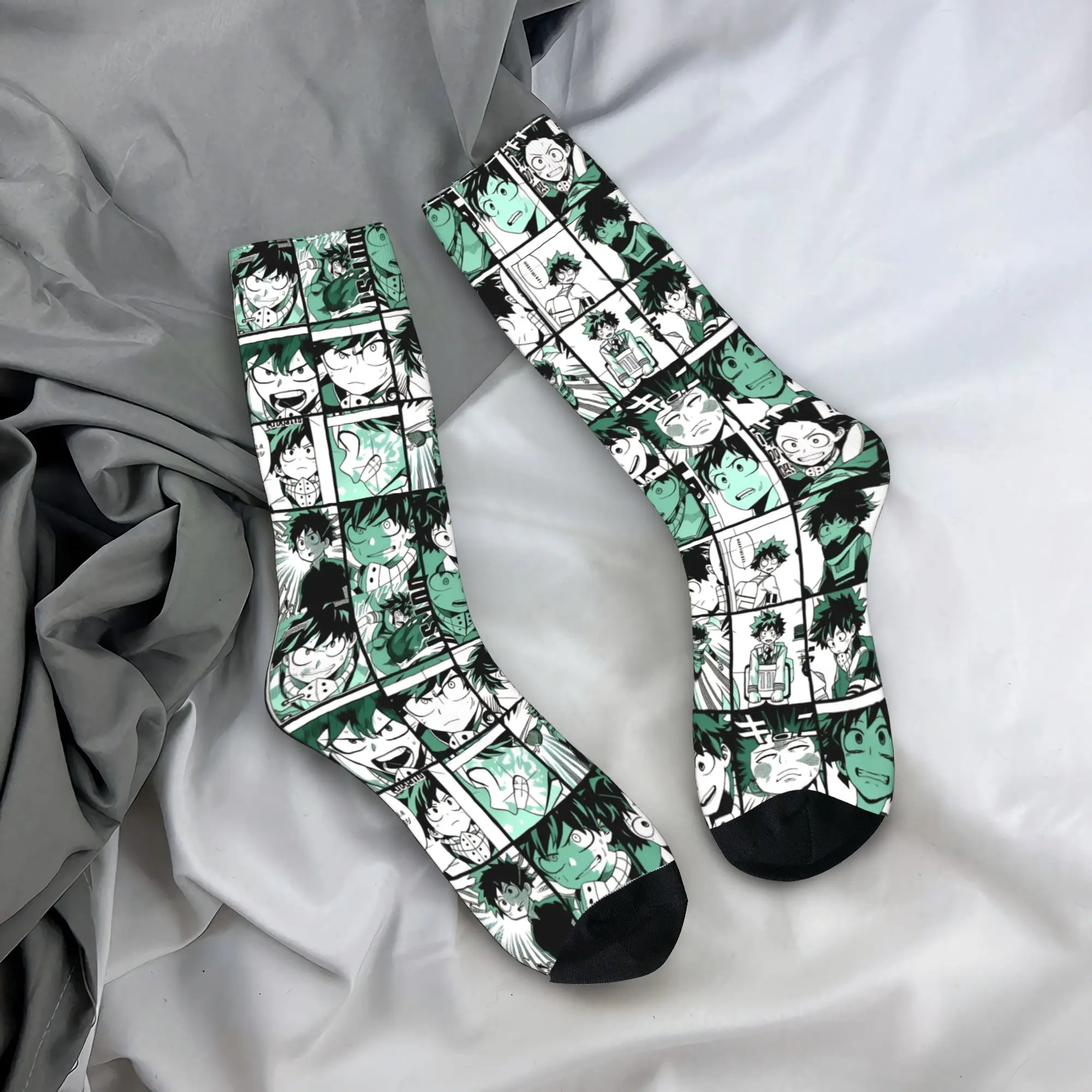 My Hero Academia Socks Spring Midoriya Izuku collage Stockings Korean Men Medium Soft Socks Running Sports Anti Slip Socks