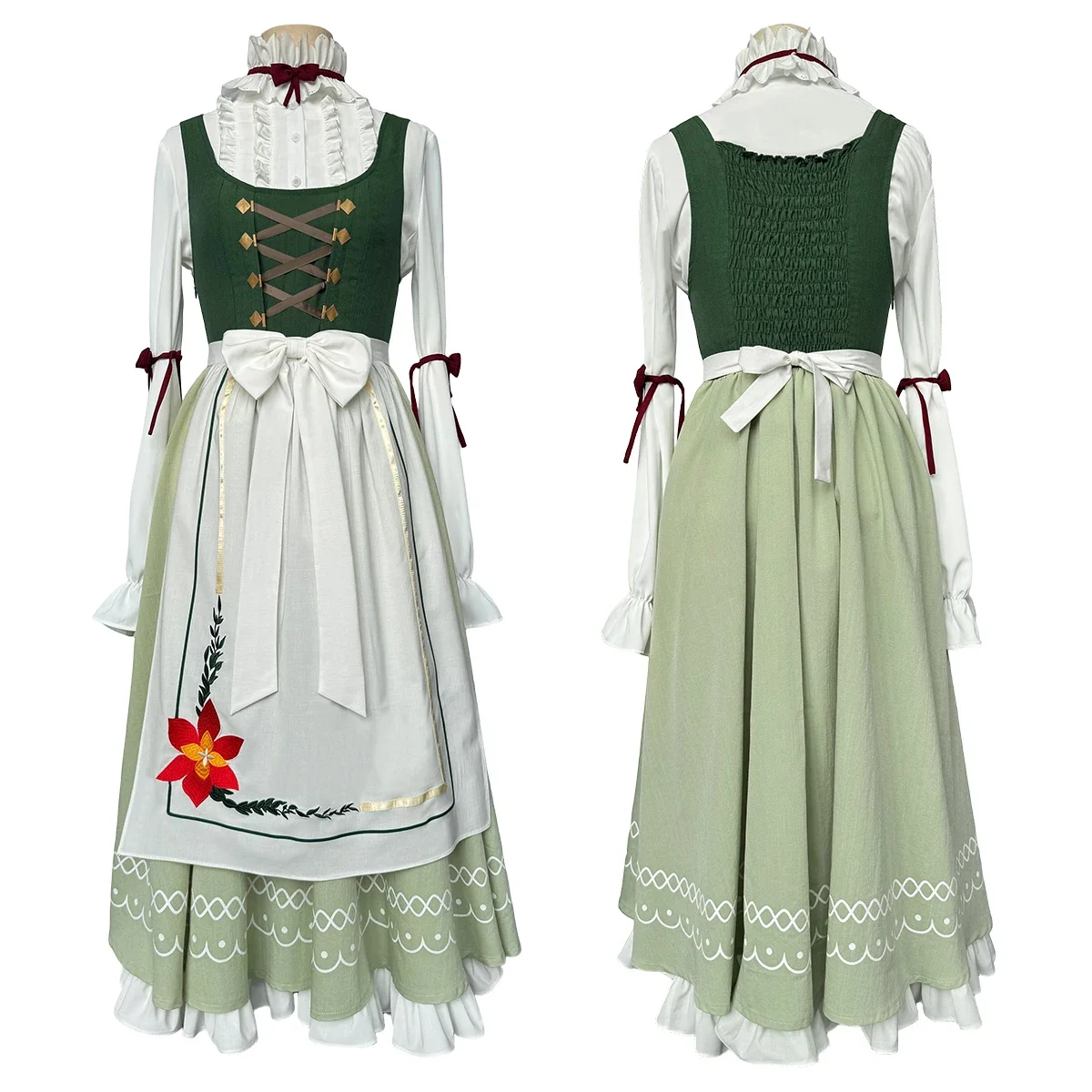 

Косплей Frieren Beyond Journey's End аниме папоротник косплей костюм платье рубашка фартук с вышивкой носовой платок платок повседневная одежда