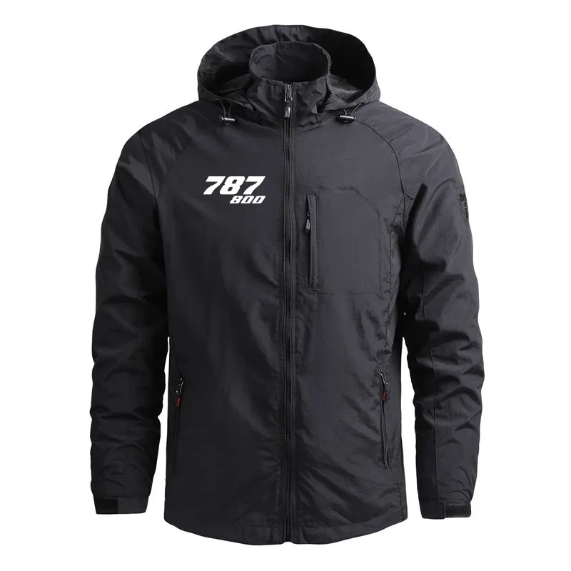 

Hooded Flight Aviation Outerwear 787-800 Windbreakers Lightweight Pilots Casual Men Jackets Coats