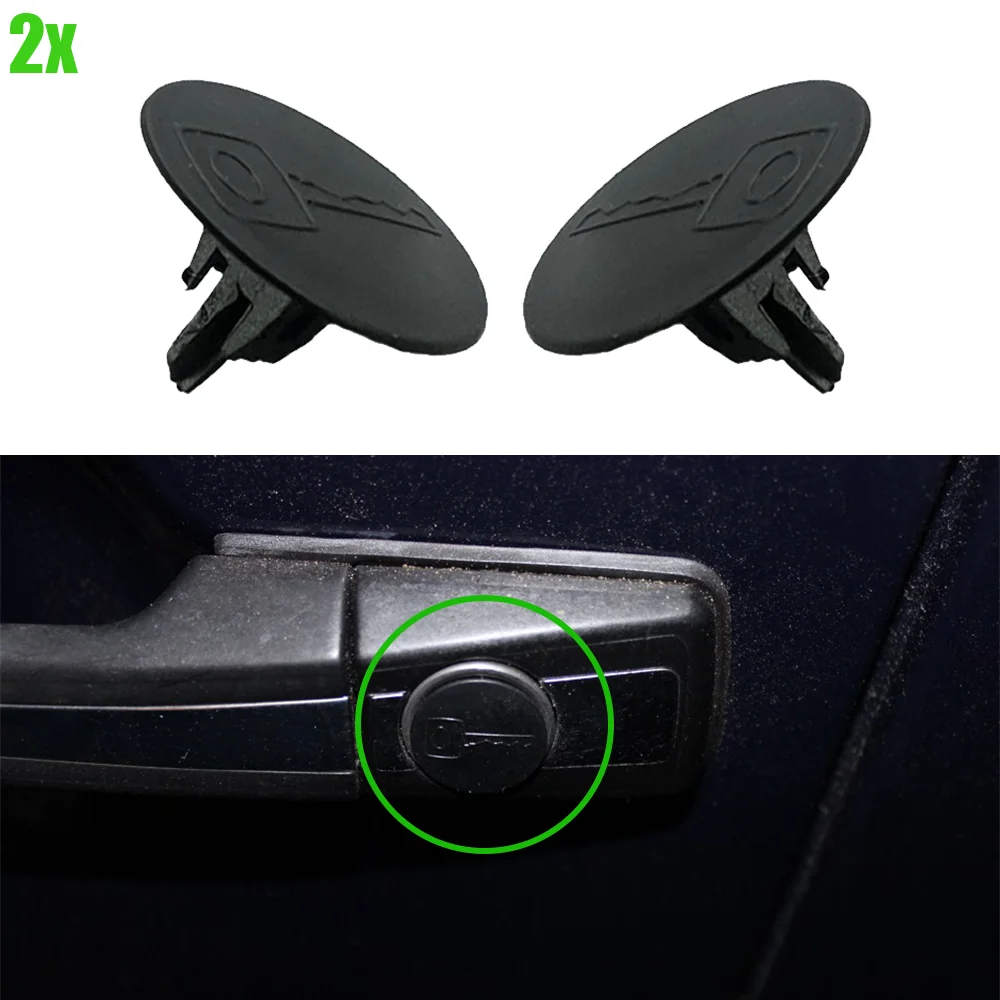 2X Car Door Handle Rear Tailgate Trunk Key Hole Cap Plug Cover Clips Dustproof NEW For Daewoo Nexia II 1994 - 1997 Gentra Black