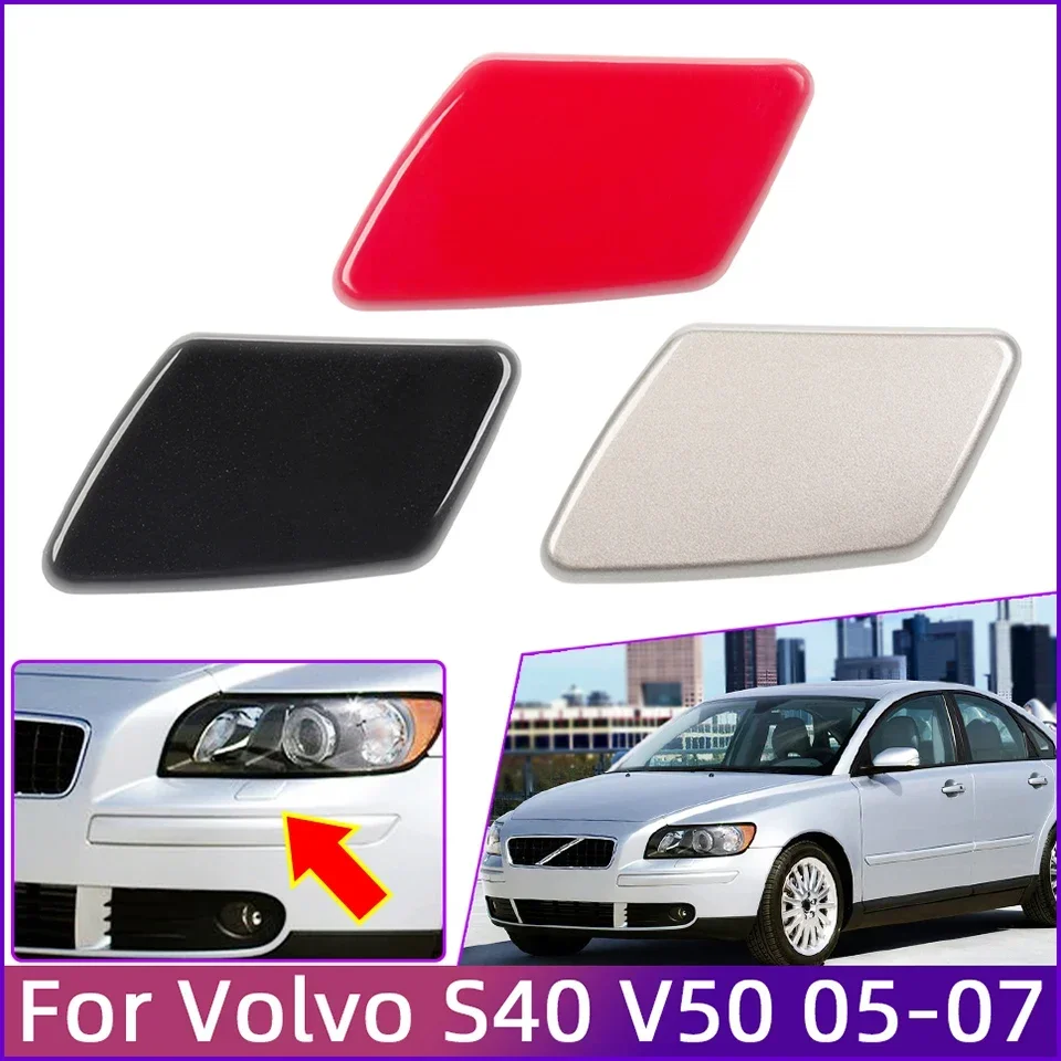 Car Accessories Front Bumper Headlight Washer Spray Cleaner Nozzle Cover Cap For VOLVO S40 V50 2005 2006 2007 39991798 39991799