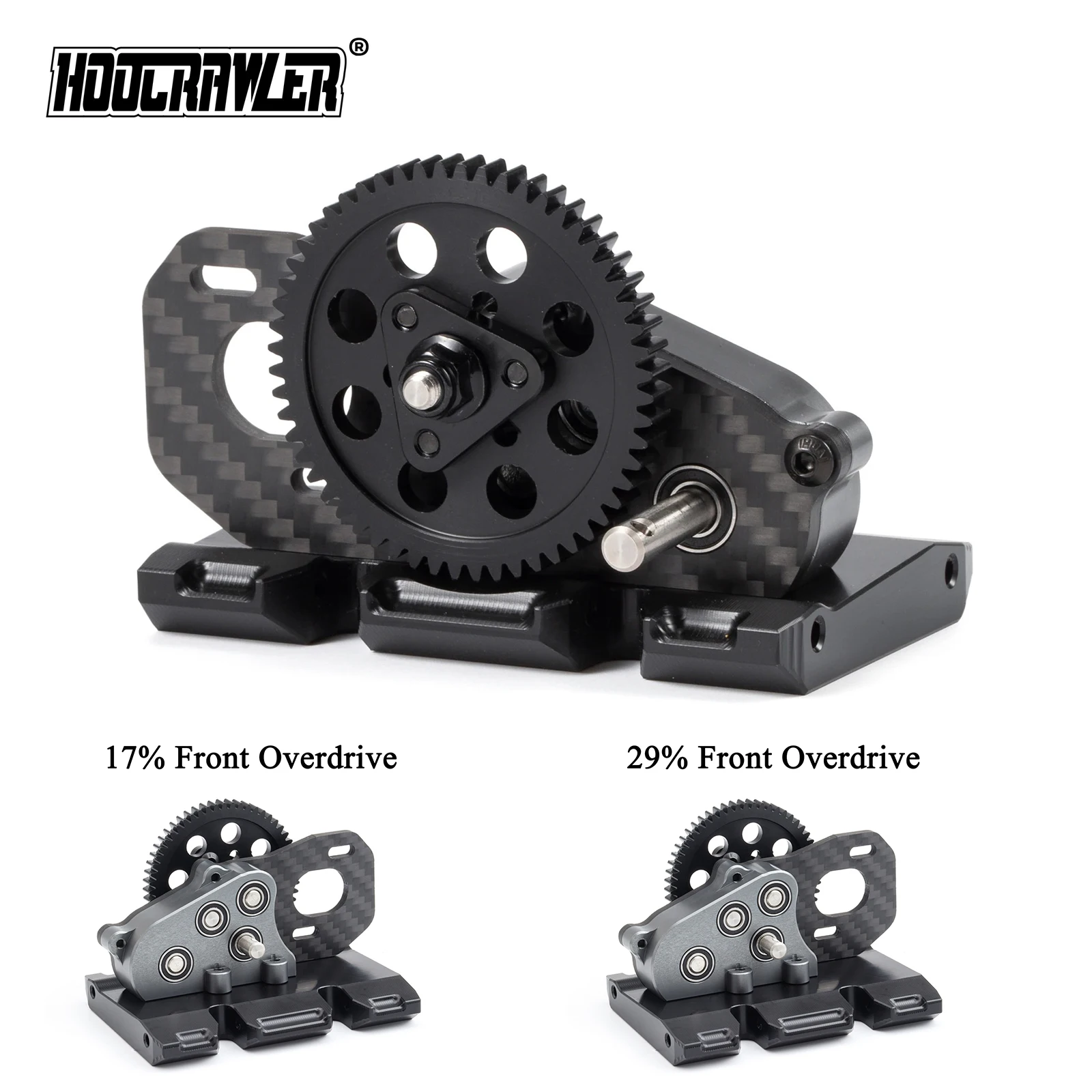 

29% and 17% Overdrive Gearbox 32 Pitch LCG Transmissionfor 1/10 RC Crawler Competition Performance Chassis Comp Cheater Rigs