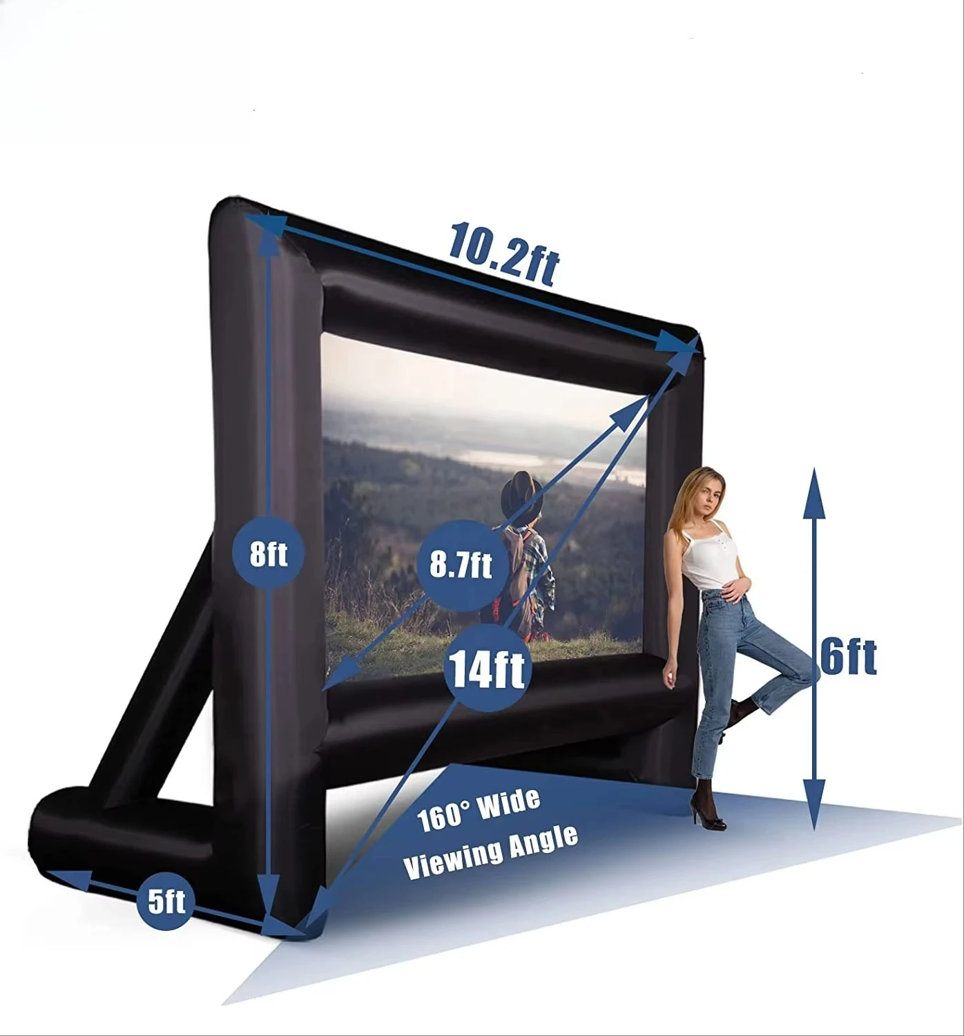 

14ft 16ft 20ft 24ft Inflatable Projector Screen Outdoor Inflatable Movie Screen Cinema Outdoor For Backyard Party