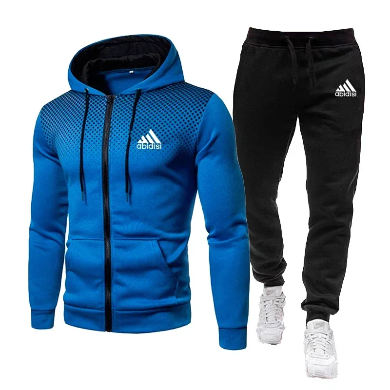 Fato de treino desportivo masculino, roupa de ginástica fitness, conjunto running, corredor, fato desportivo, capuz, moda inverno, 2024