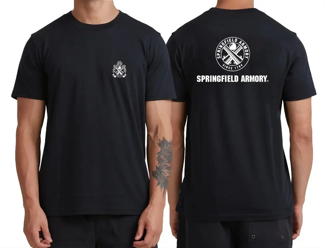 

Men's Springfield Armory Cotton T-Shirt Second Amendment Pro Gun Printed Firearms Rifle Gift Short Sleeve