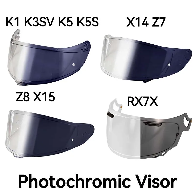 Viseira fotocromática shoei x14 z7 rx7x z8 gt-air nxr nxr2 k1 k3sv k5 disponível viseira separada substituição capacete pára-brisa