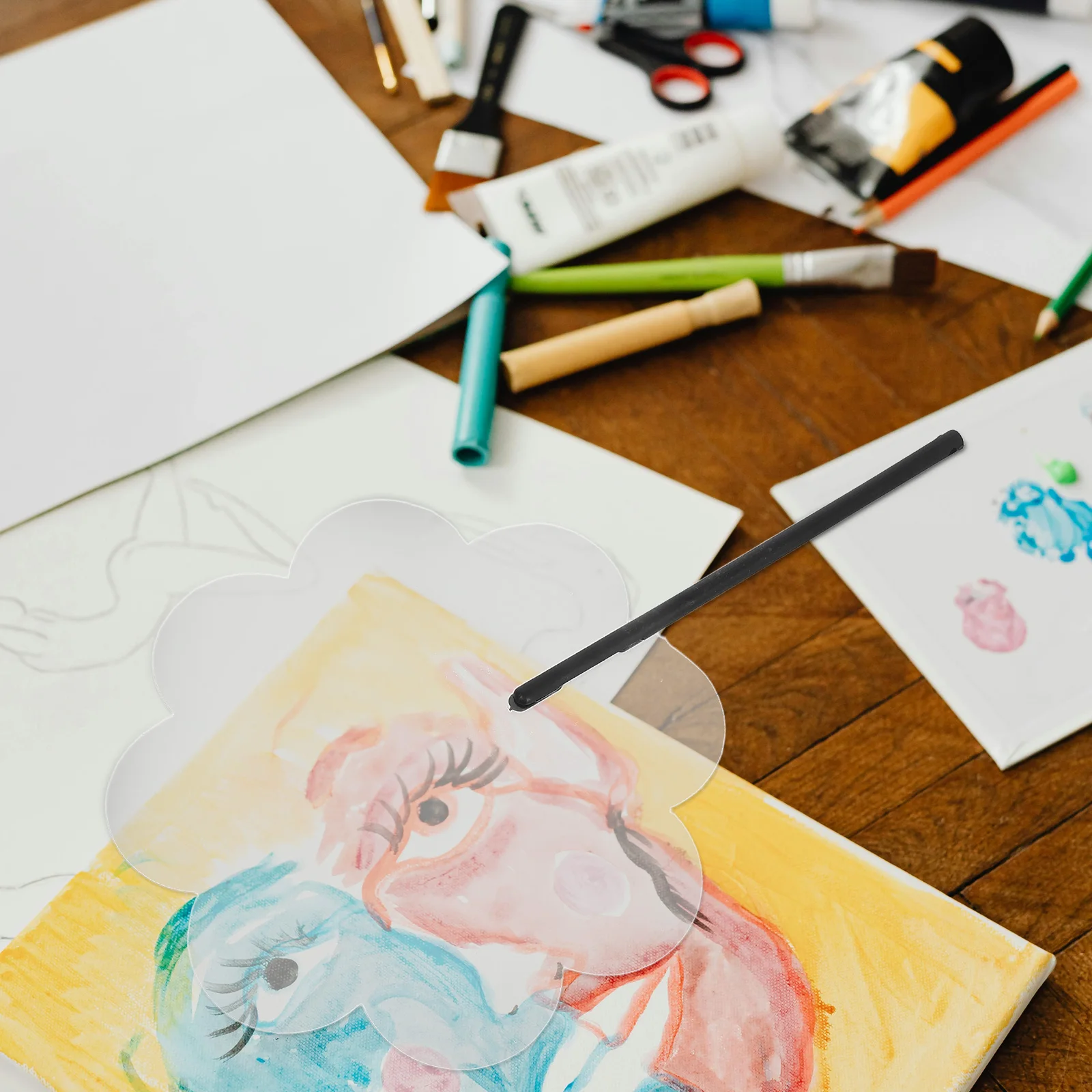 6 قطعة مراوح جيب فارغة شفافة صغيرة محمولة باليد لتقوم بها بنفسك مشروع فني للأطفال الإبداعية خربش الفضاء الصيف النشاط في الهواء الطلق الدعامة