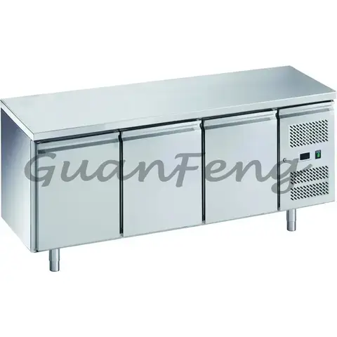 hot sale Commercial Stainless Steel Under Counter workbench table Freezer Refrigerator fridge with wheels for the kitchen