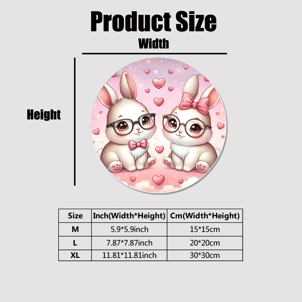 

Rabbit Acrylic Circular Wreath Logo Door Plastic Flat Wall Home Room Decor Family Gift