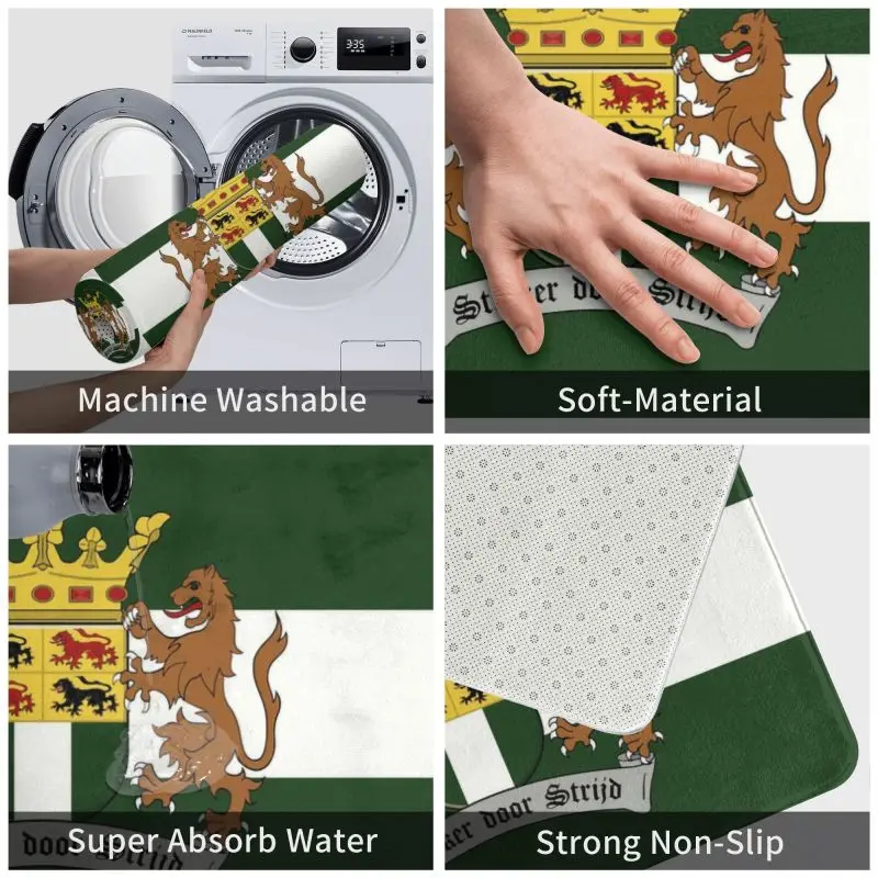 Wapen Van Rotterdam Front Door Floor Entrance Mat Indoor Rotterdam Coat Of Arms Holland Flag Bathroom Kitchen Doormat Carpet Rug