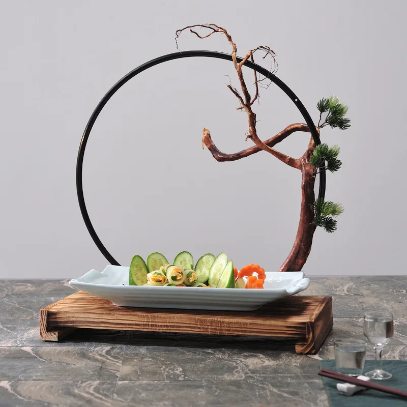 

Zen Meaning Pine Branch Artistic Conception Fashion Restaurant Chinese Style Tableware Fusion Specialty Hotels Dinner Plates