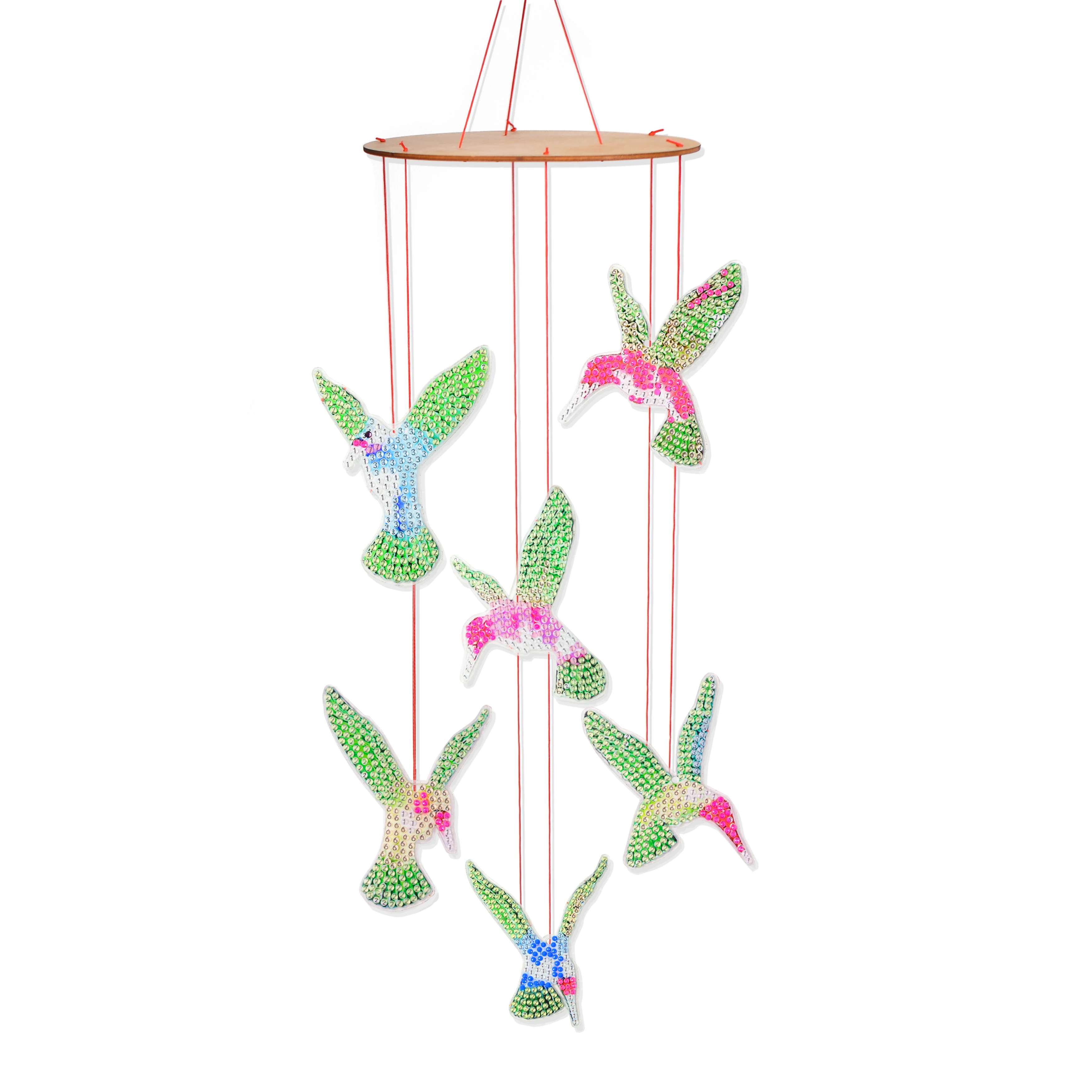 DIY Diamond Painting Night Luminous Bird Wind Chimes Flash Crystal Acrylic Double Sided Diamond Embroidery DIY Crafts Kids Giift