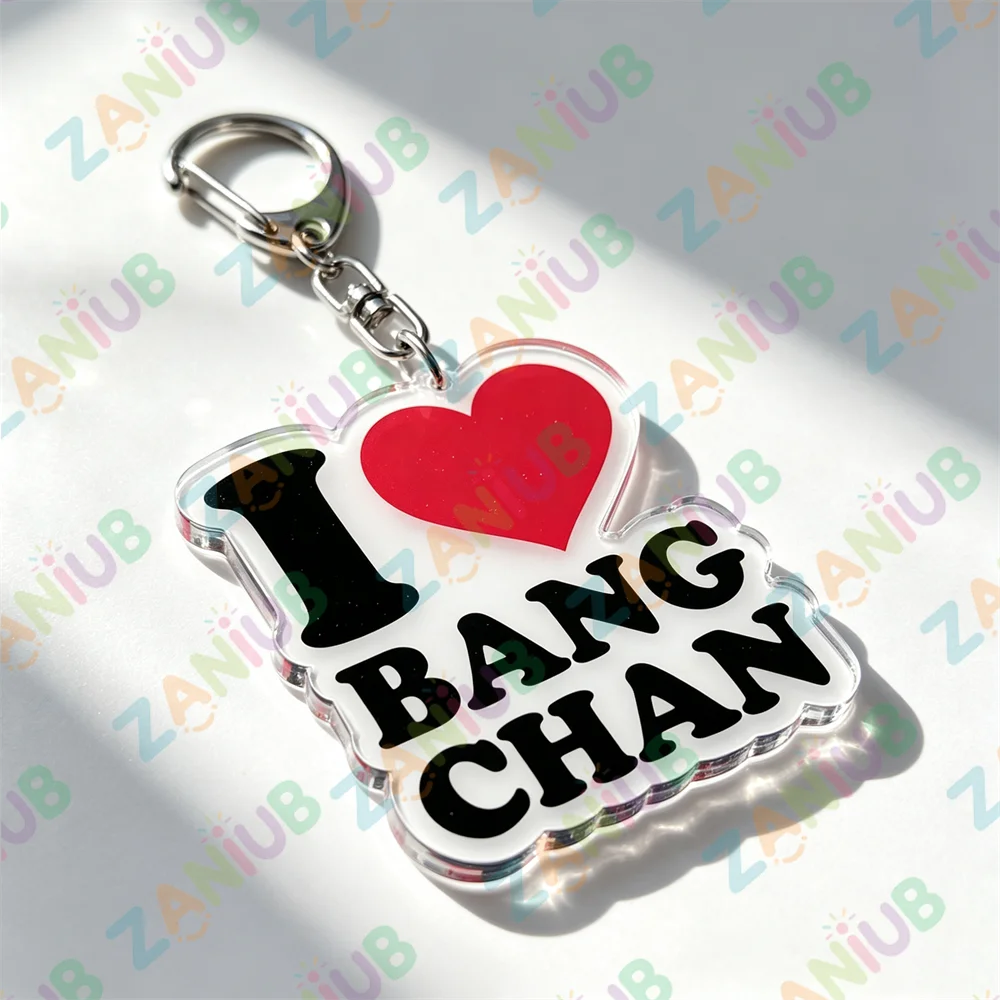 Popular Kpop Fashion Band Text Keychains I Love Name Keyrings Jewelry Key Ring Purse Phone Bag Charm Fans Friends Gifts view 2