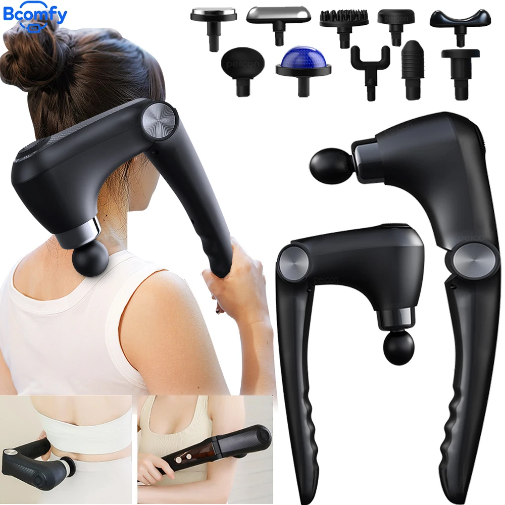 

Electric Massage Gun Smart Fascia Gun Extended Handle Body Massager Portable Handheld Fascia Gun for Muscle Relaxation Relief