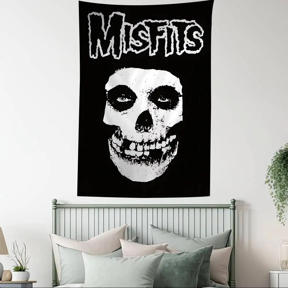 Klassische Punk-Band M-Misfits bedruckter großer Wandteppich Günstige Hippie-Wandbehang böhmische Wandteppiche