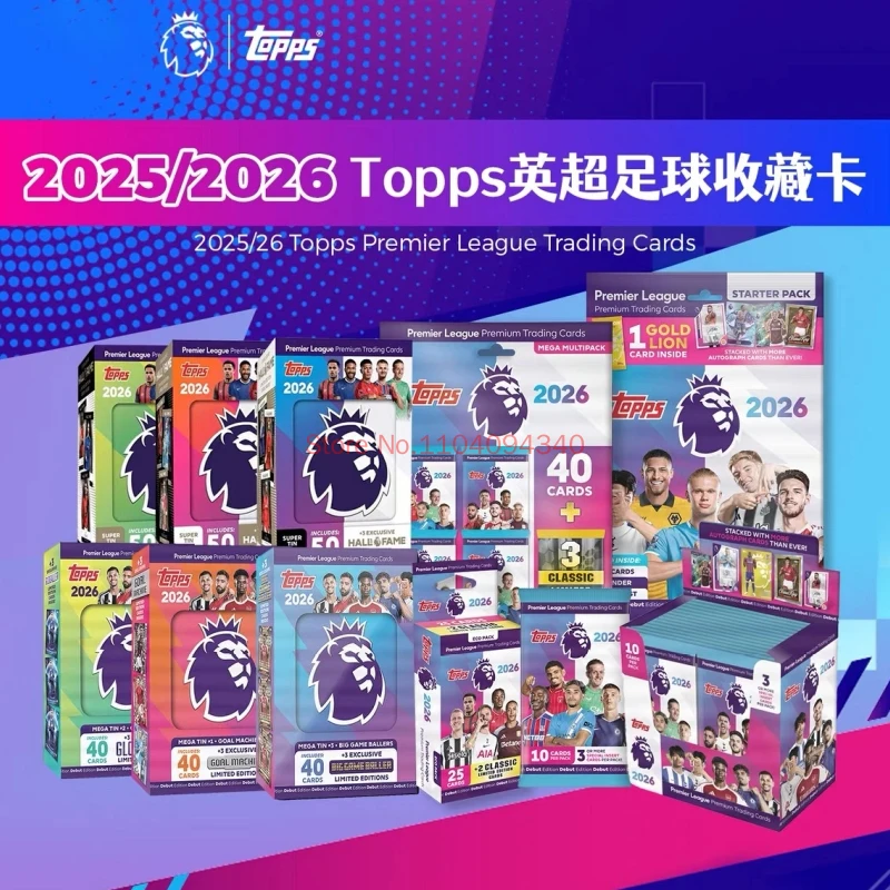 

2026 Topps Premier League Debut Edition Football Trading Cards Haaland Palmer Mega Box Pack atchttag Regular Iron Box Gifts Fan