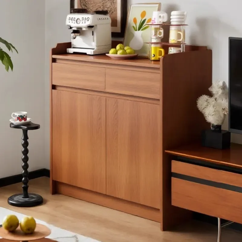 Solid Wood Sideboard Cabinet for Kitchen Dining Room Living Room Rustic Farmhouse Storage Cabinet Wall Mounted Buffet Table