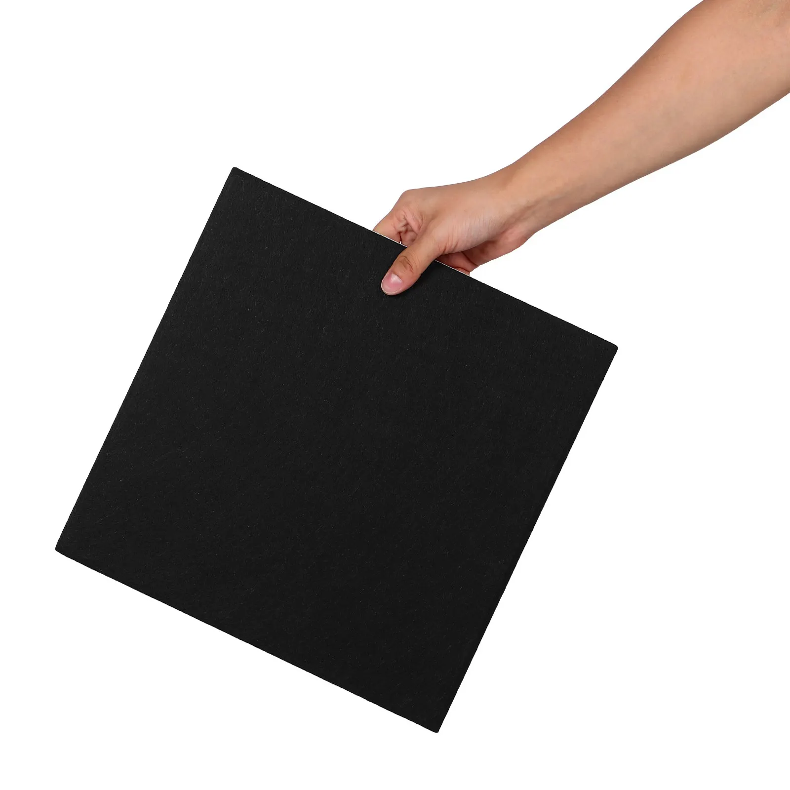 

6Pcs Sleek Acoustic Sound Absorbing Panels Polyester Cork Composite Self Adhesive Wall Tiles for Echo Reduction Soundproofing