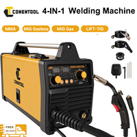 CONENTOOL 4IN1 MIG Welder 200AMP MIG-Gas/Gasless MMA Lift-TIG Welding Machine Synergy IGBT Inverter Welders Digital Dispaly 220V