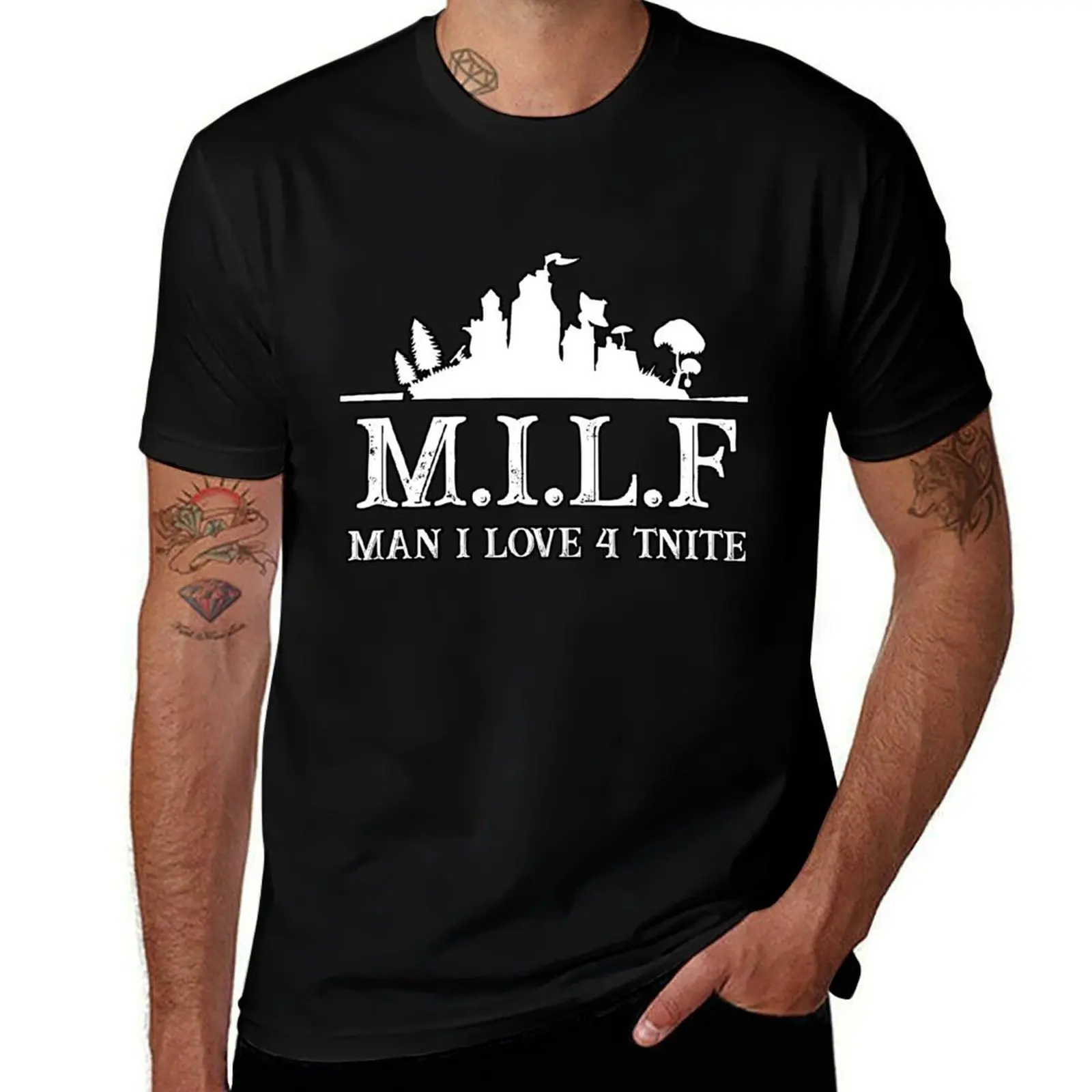 Man I Love 4 Tnite T-Shirt Minimalist Casual Short Sleeve Top T-Shirt