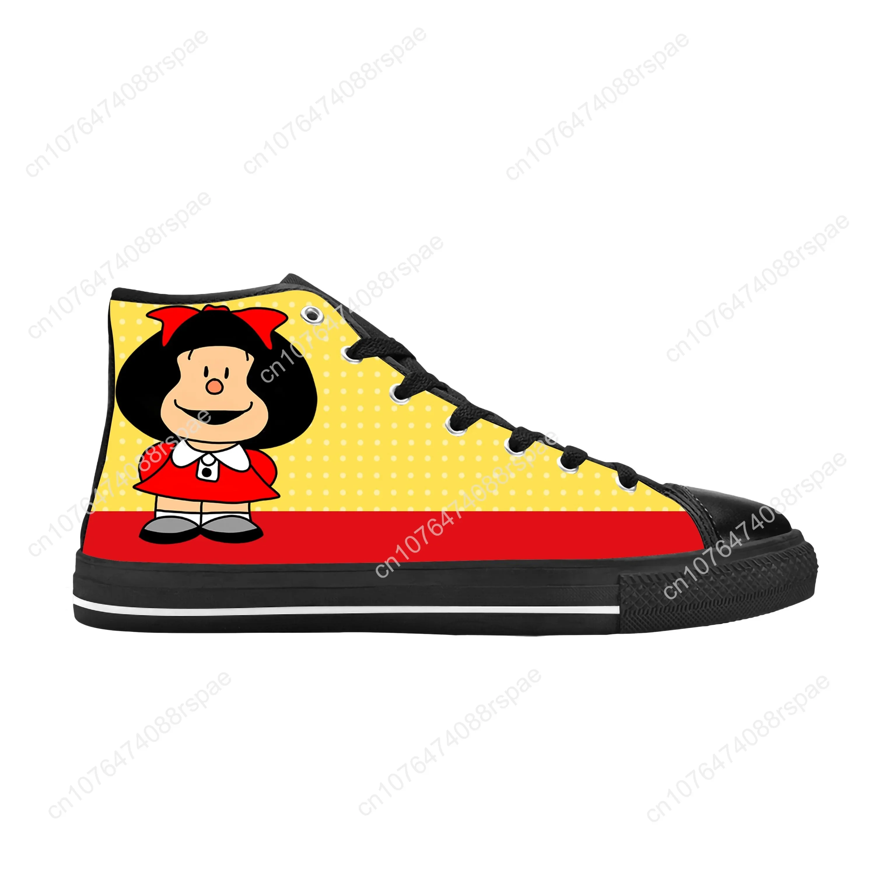 Zapatillas de tela de dibujos animados de Mafalda para hombre y mujer, zapatos informales con estampado 3D, transpirables, de alta calidad