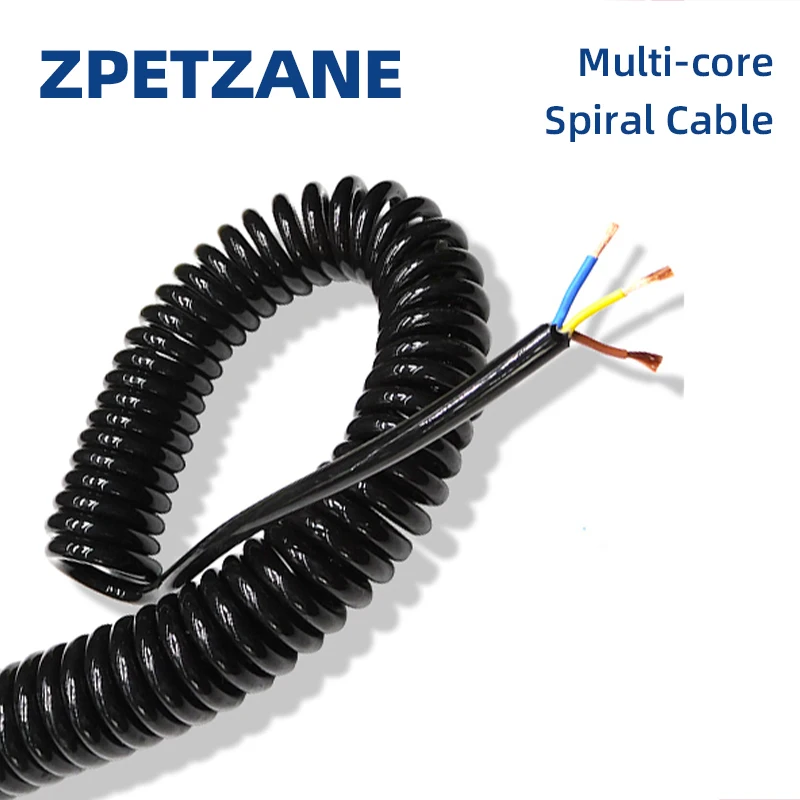 

Black Wire Spring Spiral Cable 2 Cores 3/4/6/8 Multi Core Pins 0.2mm0.5mm1.5mm Power Cord Can Extend The Tensile Wires